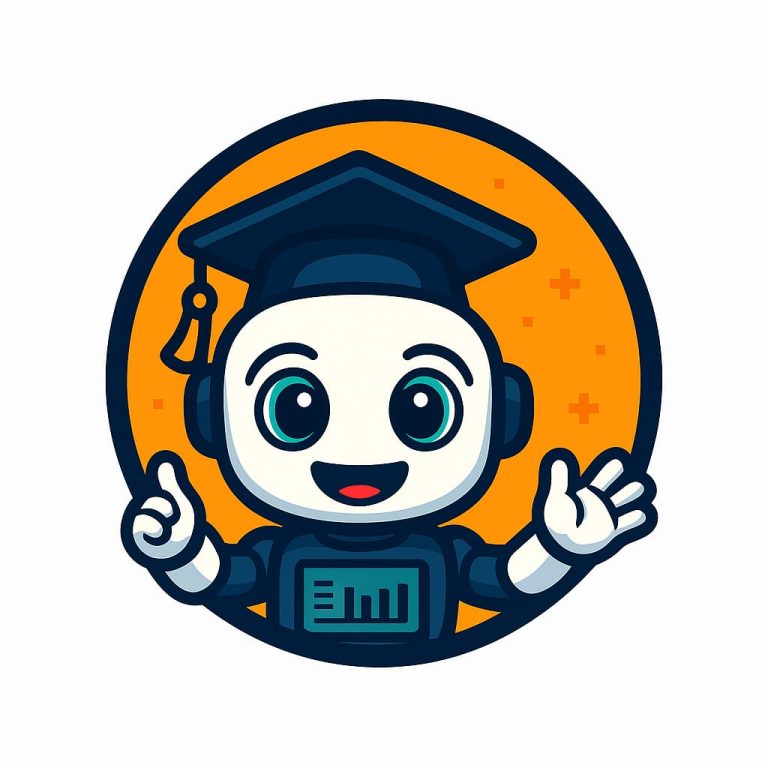 Virtuakid Academy favicon- robot head with graduation cap, symbol of online school and digital learning for Grades R-7